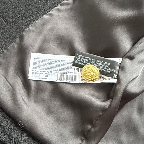 Black Tweed Jacket with Gold Buttons - Size Small - Picture 6 of 9